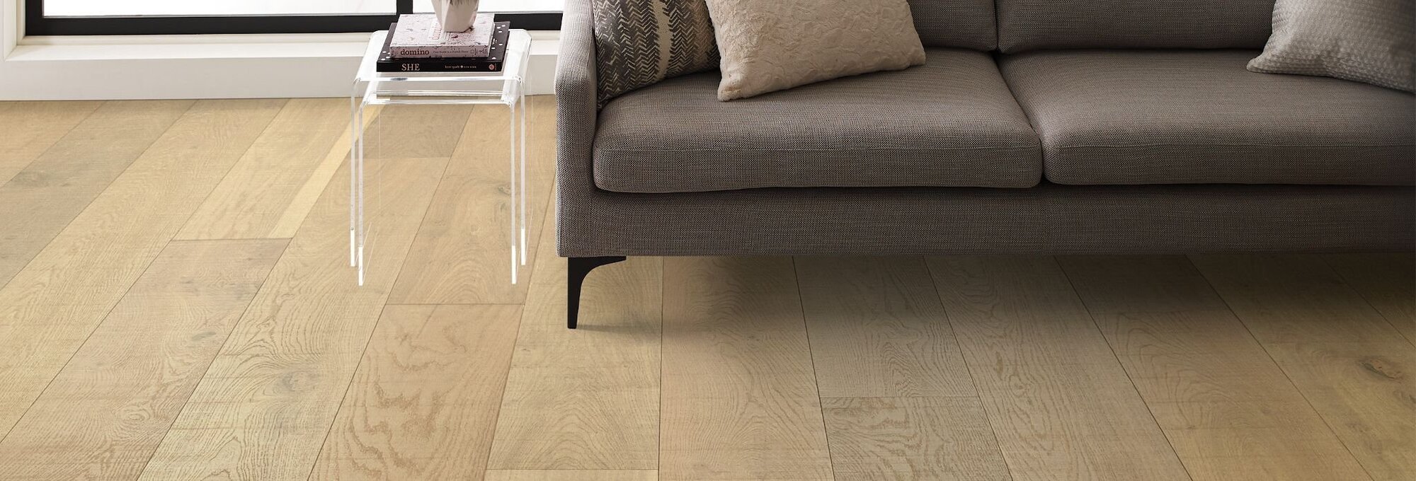 Couch and table on hardwood - Nantahala Flooring Outlet in Franklin, NC